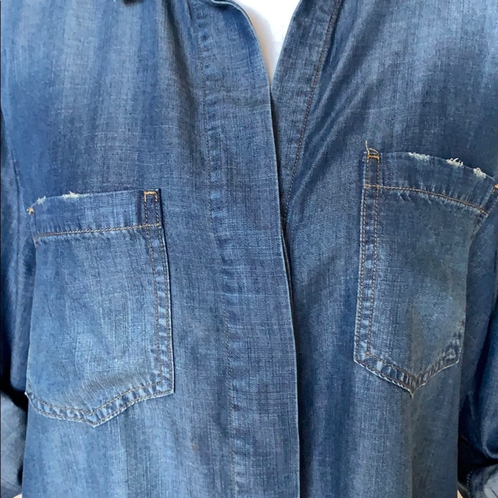 CLOTH AND STONE button down split back shirt large - Picture 2 of 6